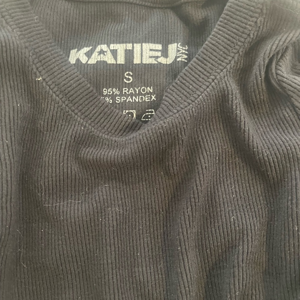 Katie J NYC Black Long Sleeve Tee